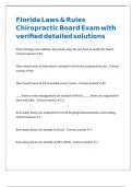 Florida Laws & Rules Chiropractic Board Exam with verified detailed solutions 