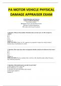 PA MOTOR VEHICLE PHYSICAL DAMAGE APPRAISER EXAM