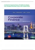 Test Bank for Corporate Finance 13th Edition By Stephen Ross&comma; Randolph Westerfield&comma; Jeffrey Jaffe&comma; Bradford Jordan&vert;&vert;ISBN&colon;NO 9781265533199&vert;&vert; All Chapters 