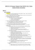 ARCH 131 Human Origins Final ARCH ALL Notes Simon Fraser University