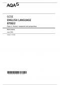 2024 AQA GCSE ENGLISH LANGUAGE PAPER 2 MARK SCHEME&period;