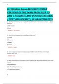 Certification Argus ACCURATE TESTED  VERSIONS OF THE EXAM FROM 2025 TO  2026 &vert; ACCURATE AND VERIFIED ANSWERS  &vert; NEXT GEN FORMAT &vert; GUARANTEED PASS 