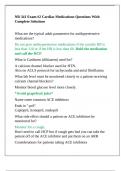 NR 341&sol; NR341 Chamberlain College Of Nursing -NR 341 Exam &num;2 Cardiac Medications Questions With Complete Solutions