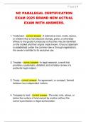 NC PARALEGAL CERTIFICATION  EXAM 2025 BRAND NEW ACTUAL  EXAM WITH ANSWERS&period; 