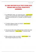 NJ DMV MOTORCYCLE TEST EXAM 2025  BRAND NEW ACTUAL EXAM WITH  ANSWERS&period;