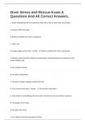 Diver Stress and Rescue Exam A Questions And All Correct Answers&period;