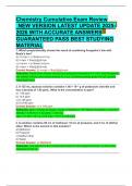 Chemistry Cumulative Exam Review     NEW VERSION LATEST UPDATE 2025- 2026 WITH ACCURATE ANSWERS  GUARANTEED PASS BEST STUDYING MATERIAL 