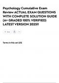 Psychology Cumulative Exam Review ACTUAL EXAM QUESTIONS WITH COMPLETE SOLUTION GUIDE &lpar;A&plus; GRADED 100&percnt; VERIFIED&rpar; LATEST VERSION 2025&excl;&excl;