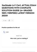 Xactimate Lvl 1 Cert&period; ACTUAL EXAM QUESTIONS WITH COMPLETE SOLUTION GUIDE &lpar;A&plus; GRADED 100&percnt; VERIFIED&rpar; LATEST VERSION 2025&excl;&excl;