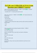 PAT 201- test 2 UPDATED ACTUAL Exam  Questions and CORRECT Answers 