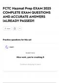 FCTC Hazmat Prep EXAM 2025 COMPLETE EXAM QUESTIONS AND ACCURATE ANSWERS &vert;ALREADY PASSED&excl;&excl;
