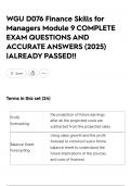 WGU D076 Finance Skills for Managers Module 9 COMPLETE EXAM QUESTIONS AND ACCURATE ANSWERS &lpar;2025&rpar; &vert;ALREADY PASSED&excl;&excl;