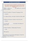 DATABASE MANAGEMENT SYSTEM MCQS  Questions with Detailed Verified Answers for  Accuracy