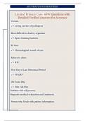 Limited Primary Care- 68W Questions with  Detailed Verified Answers for Accuracy 