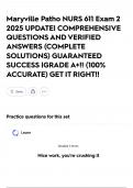 Maryville Patho NURS 611 Exam 2 2025 UPDATE&vert; COMPREHENSIVE QUESTIONS AND VERIFIED ANSWERS &lpar;COMPLETE SOLUTIONS&rpar; GUARANTEED SUCCESS &vert;GRADE A&plus;&excl;&excl; &lpar;100&percnt; ACCURATE&rpar; GET IT RIGHT&excl;&excl;