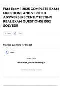 FSM Exam 1 2025 COMPLETE EXAM QUESTIONS AND VERIFIED ANSWERS &vert;RECENTLY TESTING REAL EXAM QUESTIONS&vert; 100&percnt; SOLVED&excl;&excl;