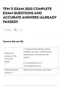 TFM 11 EXAM 2025 COMPLETE EXAM QUESTIONS AND ACCURATE ANSWERS &vert;ALREADY PASSED&excl;&excl;