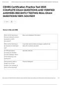 CEHRS Certification Practice Test 2025 COMPLETE EXAM QUESTIONS AND VERIFIED ANSWERS &vert;RECENTLY TESTING REAL EXAM QUESTIONS&vert; 100&percnt; SOLVED&excl;&excl;