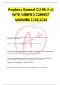 Prophecy General ICU RN A v2 WITH VERIFIED CORRECT ANSWERS 2023&sol;2024
