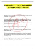 Prophecy RN B v3 Exam &vert; Updated 2025 &vert; Graded A&plus; Solved 100&percnt; Correct When