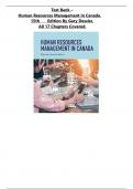 Test Bank - Human Resources Management in Canada&comma; 15th Edition by Gary Dessler&comma; All 17 Chapters Covered&comma;&comma;&comma;Corroborate Latest Edition