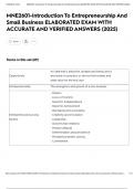 MNE2601-Introduction To Entrepreneurship And Small Business ELABORATED EXAM WITH ACCURATE AND VERIFIED ANSWERS &lpar;2025&rpar;