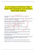 A Level Edexcel Business Paper 1 Exam with Questions and Answers &lpar;2025&sol;2026 Edition&rpar;