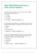 NSG 3500 &lpar;Maternal&rpar; Exam 1 with correct answers