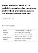 HMGT 3311 Final Exam 2025 update&vert;comprehensive questions and verified answers &lpar;complete solutions&rpar; Exam&vert;GRADE A&plus;&excl;&excl;