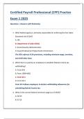 Certified Payroll Professional &lpar;CPP&rpar; Practice  Exam 1 2025 Questions &vert; Answers with Rationales