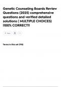 Genetic Counseling Boards Review Questions &lpar;2025&rpar; comprehensive questions and verified detailed solutions &lpar; MULTIPLE CHOICES&rpar; &vert;100&percnt; CORRECT&excl;&excl;