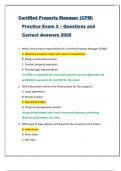 CERTIFIED PROPERTY MANAGER &lpar;CPM&rpar; PRACTICE  EXAMS 1 and 2&ndash; QUESTIONS AND CORRECT ANSWERS  &lpar;VERIFIED ANSWERS&rpar; PLUS RATIONALES 2024 Font&colon; Centaur &vert; Answers bolded &vert; Rationales in italics