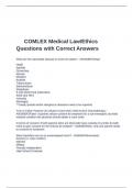COMLEX Medical Law&sol;Ethics Questions with Correct Answers