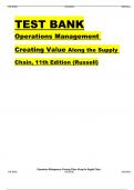  TEST BANK ROBERTA RUSSELL'S OPERATIONS  MANAGEMENT IN SUPPLY CHAIN  MANAGEMENT