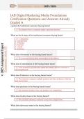 IAB Digital Marketing Media Foundations  Certification Questions and Answers Already  Graded A 