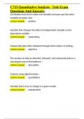 C723 Quantitative Analysis - Unit Exam Questions And Answers&period;docx
