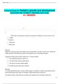 Proctored Exam for Pediatric growth and development  QUESTION AND CORRECT ANSWERS 2025-2026&period;  A&plus; GRADED&period; 