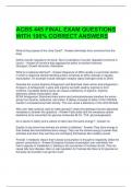 ACBS 445 FINAL EXAM QUESTIONS WITH 100&percnt; CORRECT ANSWERS 
