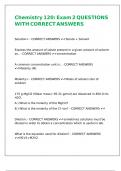 Chemistry 120 Exam 2 QUESTIONS WITH CORRECT ANSWERS