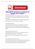 Wgu d514 analytical methods of health care leaders test &sol; analytical methods of healthcare leaders wgu d514 test exam questions and correct answers &lpar;latest updated version 2025-2026 &rpar; new&excl;&excl;