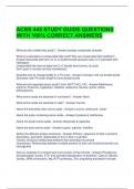 ACBS 445 STUDY GUIDE QUESTIONS WITH 100&percnt; CORRECT ANSWERS 