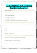 CCI RCS Registry- URR Exam Prep Questions and Answers