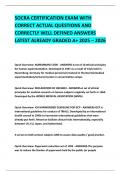 SOCRA CERTIFICATION EXAM WITH CORRECT ACTUAL QUESTIONS AND CORRECTLY WELL DEFINED ANSWERS LATEST ALREADY GRADED A&plus; 2025 &ndash; 2026