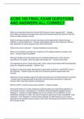 ACBS 160 FINAL EXAM QUESTIONS AND ANSWERS ALL CORRECT 