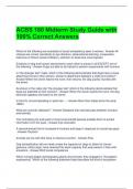 ACBS 160 Midterm Study Guide with 100&percnt; Correct Answers 