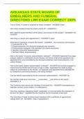 ARKANSAS STATE BOARD OF EMBALMERS AND FUNERAL DIRECTORS LRR EXAM CORRECT 100&percnt;