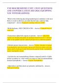UNE BIOCHEMISTRY UNIT 1 TEST QUESTIONS AND ANSWERS LATEST 2025-2026 &vert; EQUIPPING YOU WITH READINESS