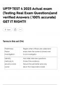 UPTP TEST 4 2025 Actual exam &lpar;Testing Real Exam Questions&rpar;and verified Answers &lpar; 100&percnt; accurate&rpar; GET IT RIGHT&excl;&excl;