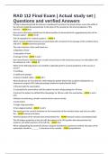 RAD 112 Final Exam &vert; Actual study set &vert; Questions and verified Answers