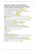 Rad 112- Patient Care Final Part 1 &vert; Actual study &vert; Questions and Answers